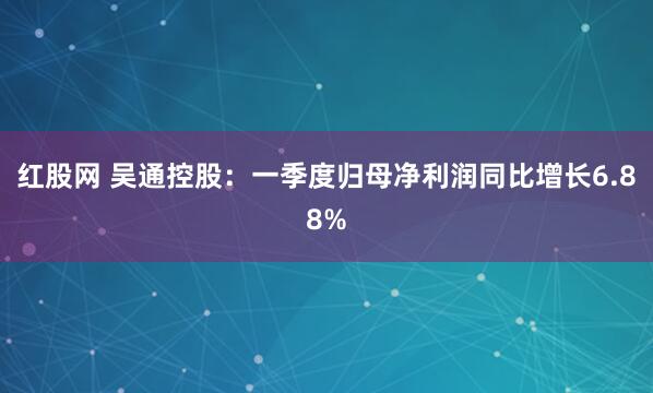 红股网 吴通控股:一季度归母净利润同比增长6.88%